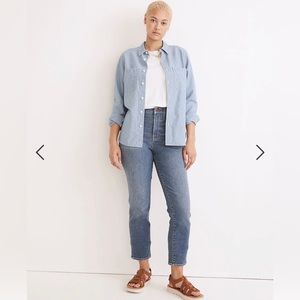 Madewell The Petite Curvy Perfect Vintage Jean in Finney Wash Sz 33 Petite